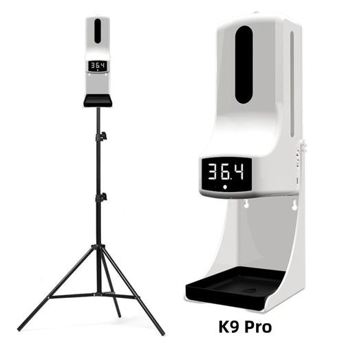 K9 K9pro Non-Contact Wall-Mounted Digital Infrared Thermometer with 1000ml Automatic Sensor Soap Dispenser + 160cm Tripod Stand